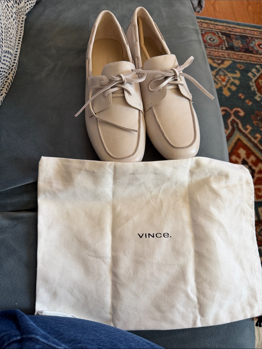 Vince women Neutral Lace-Up Leather Loafers